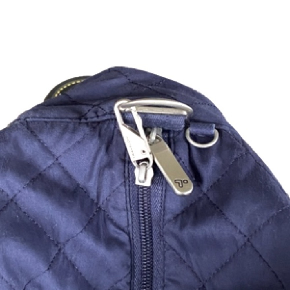 TRAVELON Anti-Theft RFID-Blocking Quilted Shoulder Tote Bag, Navy Blue - Picture 3 of 16